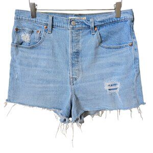 Levi's Ribcage Light Wash Cut Off Denim Jean Shorts